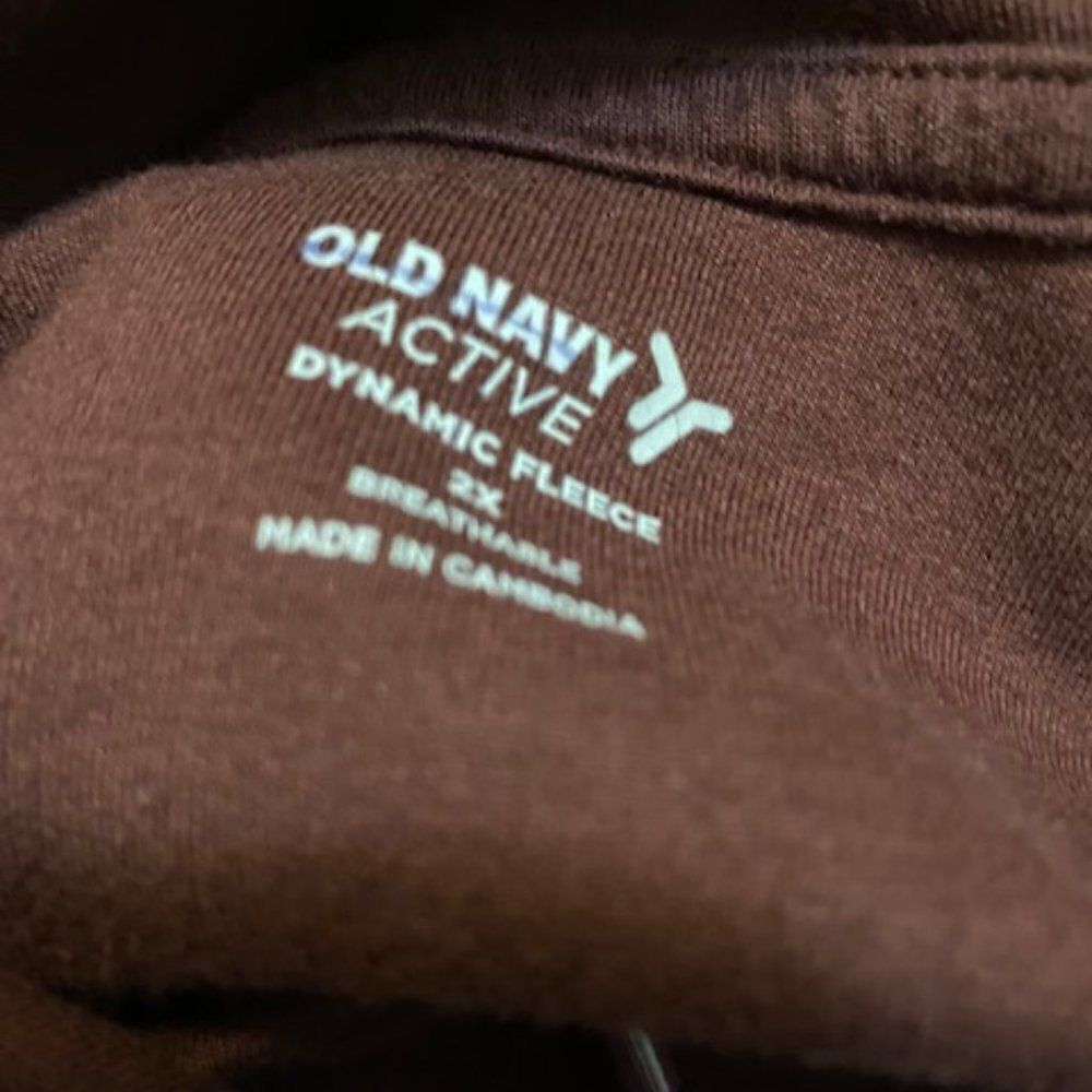 Old Navy Brown Dynamic Fleece hoodie oversized top, size 2X - Picture 3 of 4